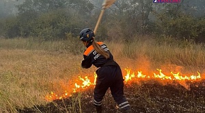 6 июля 2024 года в Ставропольский краевой общественный поисково-спасательный отряд (СРО РОССОЮЗСПАСа) поступила заявка - посёлок Приозерный - горит сухая трава